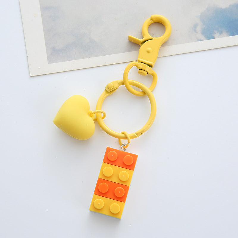 Wholesale Resin Three-dimensional Love Building Blocks Creative Keychain